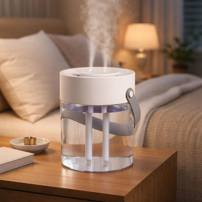 Humidifier for Dry Indoor Air – Quiet 3L Double Spray Humidifier for Bedroom & Office