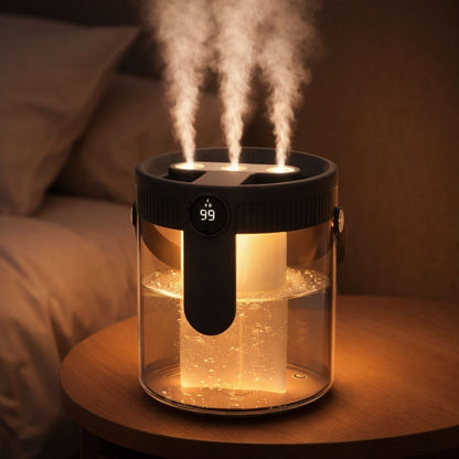 Bedroom Humidifier – Quiet 1.5L Rechargeable Humidifier with Night Light