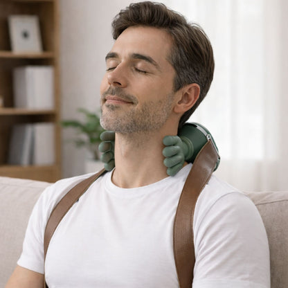 Shiatsu Neck & Shoulder Massager with Heat – Bionic Hand Deep Kneading Back Massager, Portable Rechargeable Massage Device