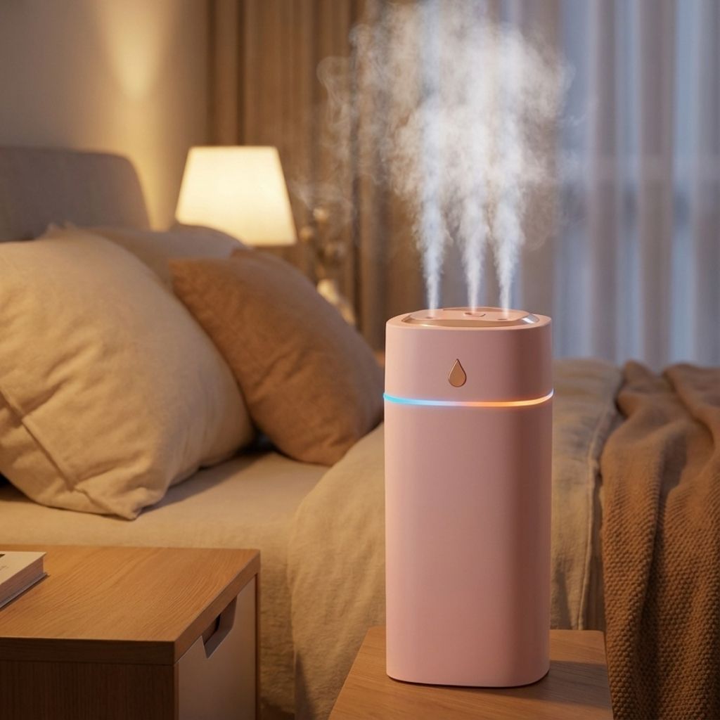 Quiet Bedroom Humidifier with Soft Night Light – Gentle Mist for Nighttime Comfort