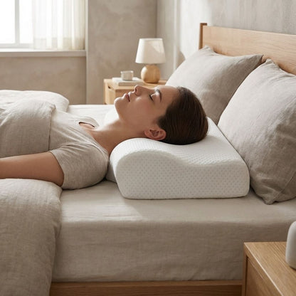 Ergonomic Cervical Memory Foam Pillow – Neck Support Pillow for Back & Side Sleepers