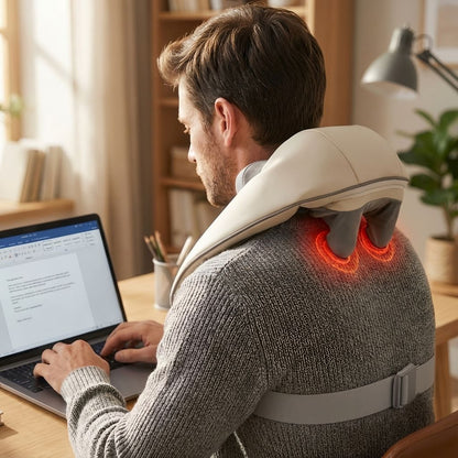 Heated Neck & Shoulder Massager for Office Work – Shiatsu Back Massager for Daily Relaxation