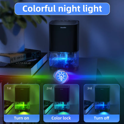 Dehumidifier for Damp Spaces – 1000ml Quiet Dehumidifier for Home, Office & RV