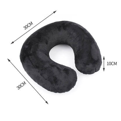 U-Shaped Travel Neck Pillow with Soft Plush Cover for Comfortable Support
