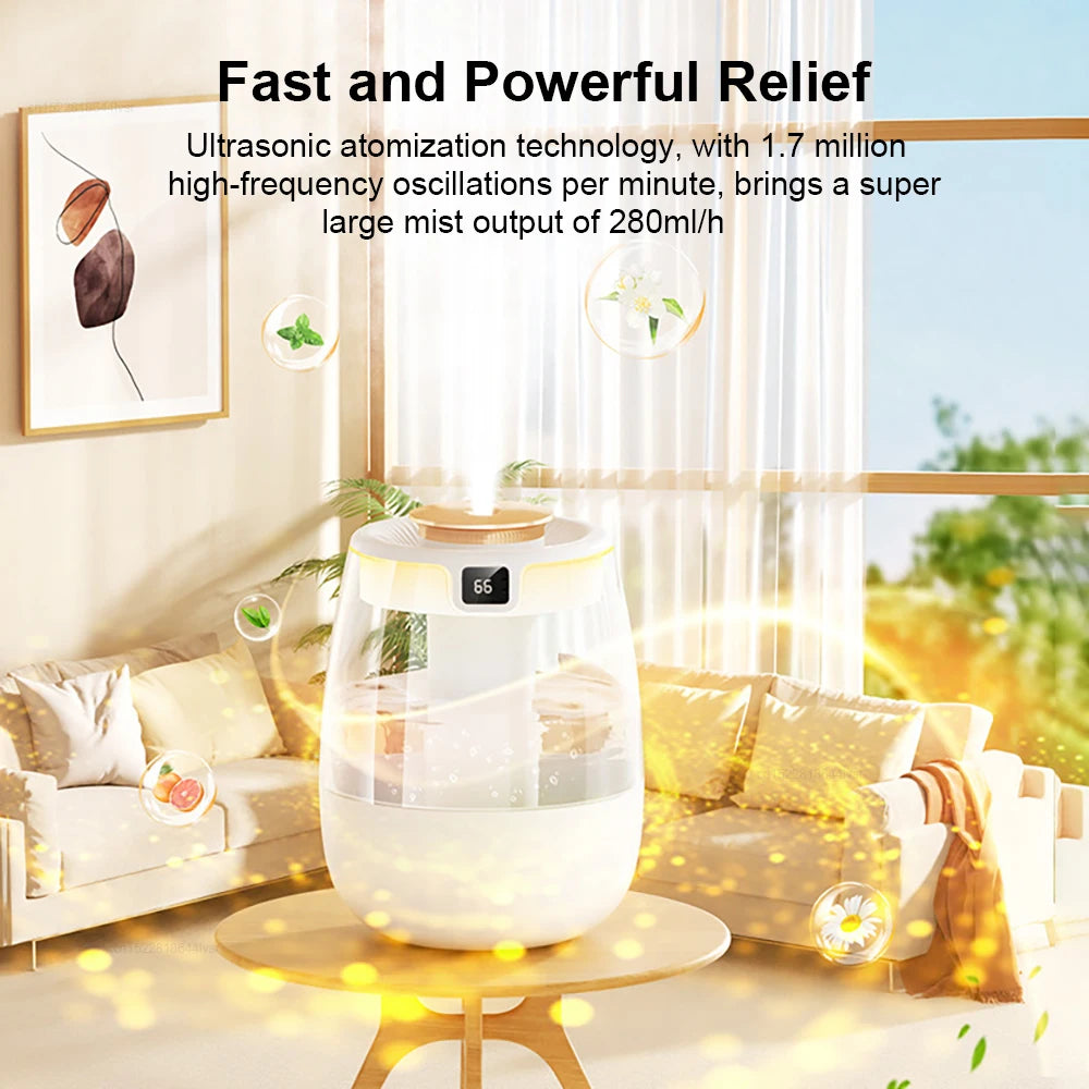Quiet Cool Mist Air Humidifier for Bedroom & Home – Double Spray Humidifier for Larger Rooms