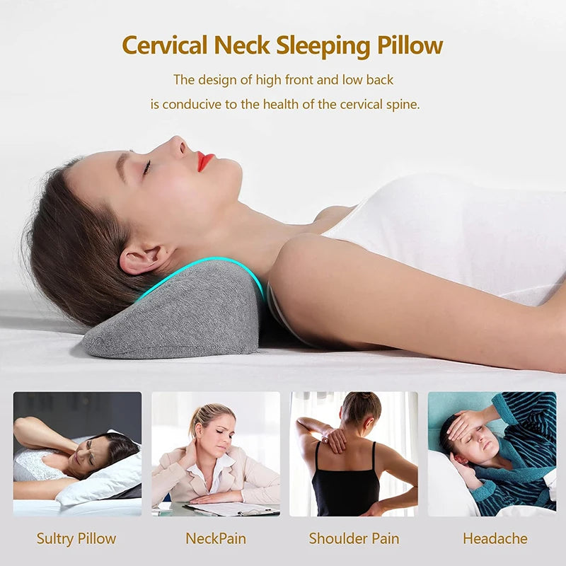 Cervical Memory Foam Pillow – Ergonomic Contour Neck Support Pillow for Back & Side Sleepers