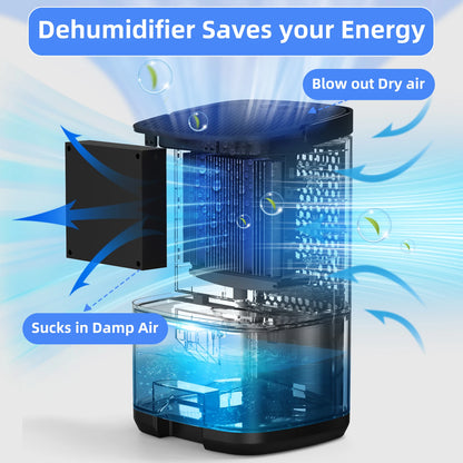 Dehumidifier for Damp Spaces – 1000ml Quiet Dehumidifier for Home, Office & RV