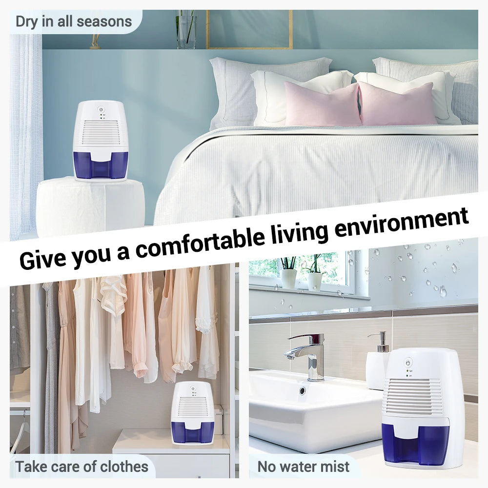 Mini Dehumidifier for Damp Spaces – Quiet Small-Room Dehumidifier for Bedroom & Bathroom