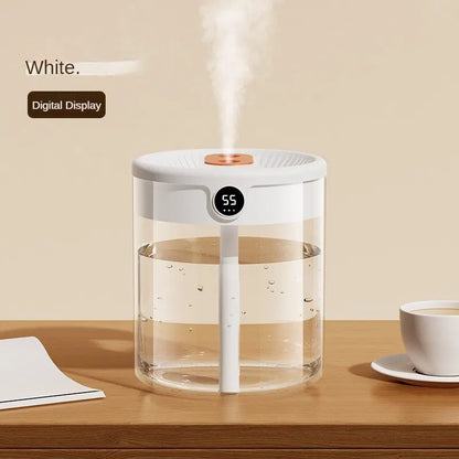 Humidifier for Dry Indoor Air – Quiet 2L Double Spray Bedroom Humidifier with USB Power & Night Light