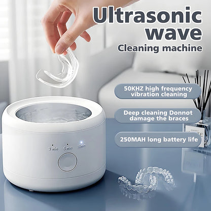 Ultrasonic Cleaner for Braces, Glasses & Jewelry – USB Rechargeable Cleaning Bath
