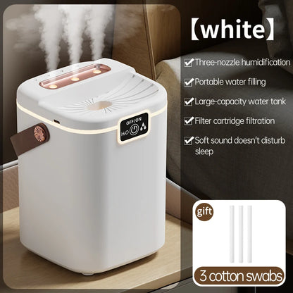 Large Capacity Air Humidifier for Living Room – Triple Nozzle Mist with Night Light