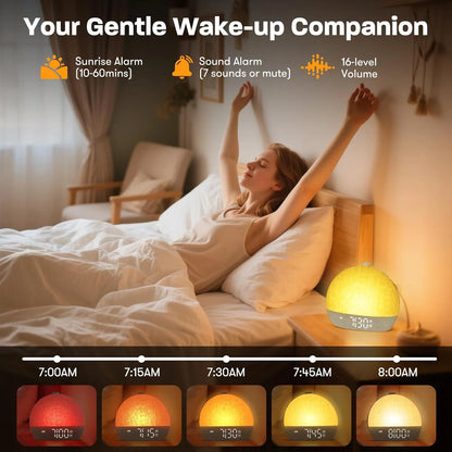 Sunrise Alarm Clock with Wake-Up Light & White Noise for Heavy Sleepers