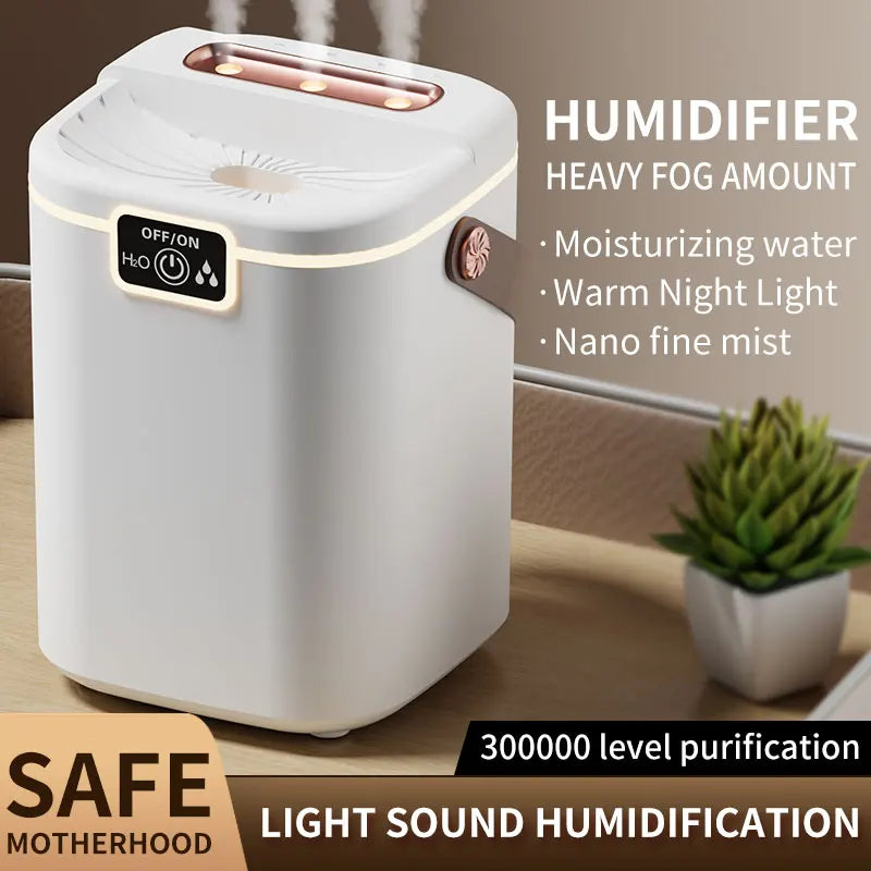 Bedroom Humidifier with Night Light – Quiet Air Humidifier for Nighttime Comfort