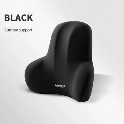 Car Neck & Lumbar Support Pillow – Memory Foam Headrest and Back Cushion for Driving Comfort
