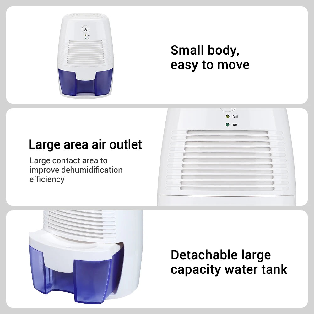 Mini Dehumidifier for Damp Spaces – Quiet Small-Room Dehumidifier for Bedroom & Bathroom