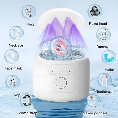 Ultrasonic Cleaner for Braces, Glasses & Jewelry – USB Rechargeable Cleaning Bath