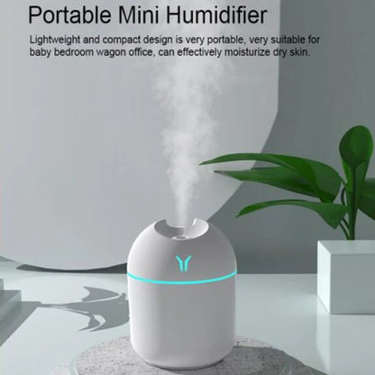 Mini USB Air Humidifier with Night Light – Quiet Desktop Humidifier for Bedroom, Office & Car