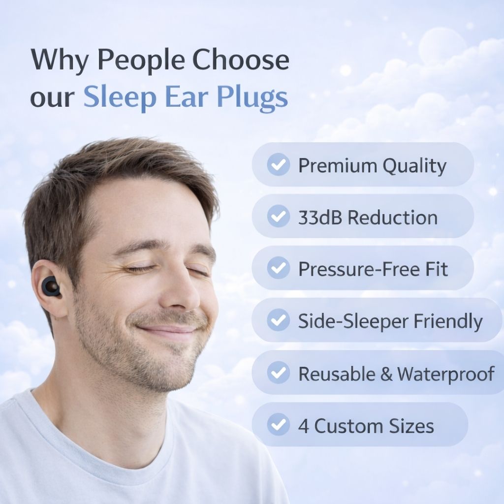 Ear Plugs for Deep Sleep - 33dB Noise Reduction Reusable - Circadian Dream