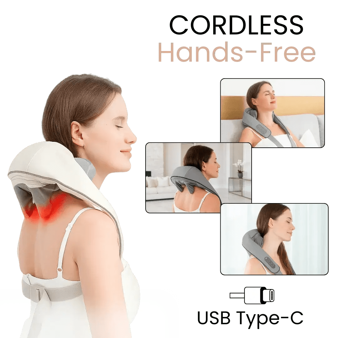 Heated Neck & Shoulder Massager for Office & Desk Work – Deep Tissue Shiatsu Back Massager with Heat for Neck Pain, Shoulder Tension & Upper Back Relief - Circadian Dream