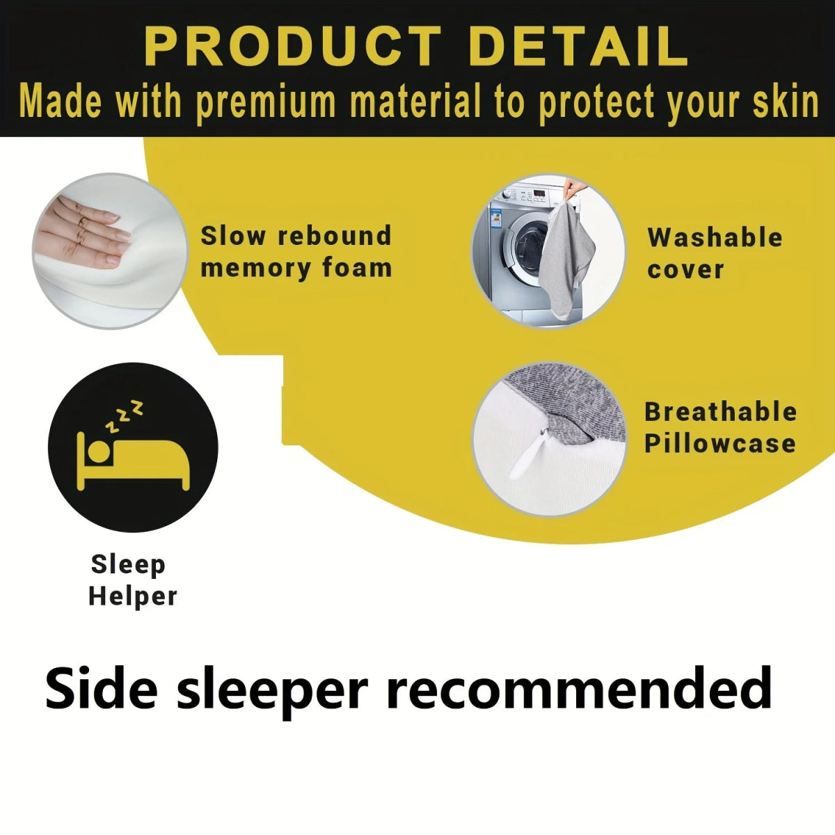 Memory Foam Knee Pillow – Ergonomic Leg Support Pillow for Hips, Knees and Back Alignment - Circadian Dream