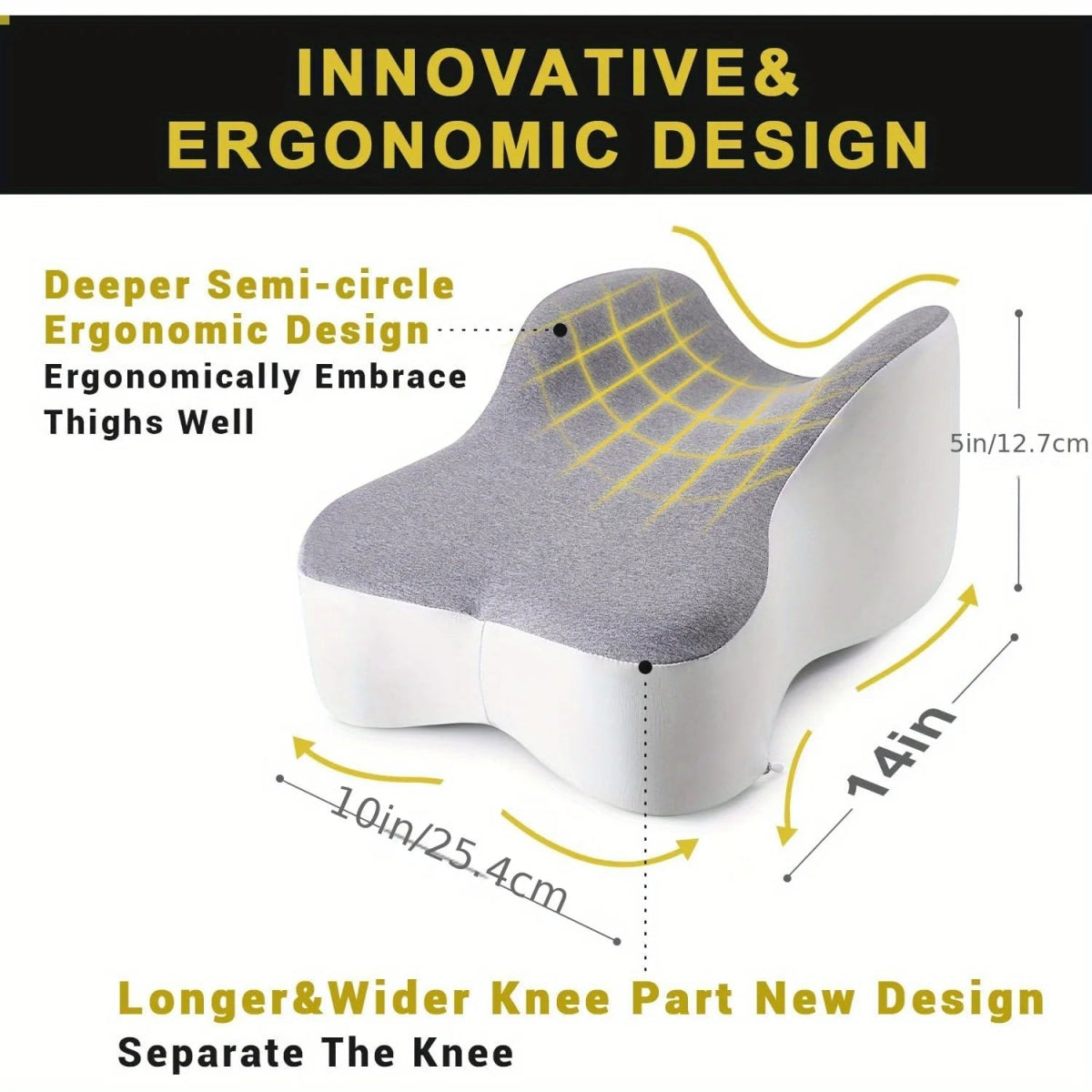 Memory Foam Knee Pillow – Ergonomic Leg Support Pillow for Hips, Knees and Back Alignment - Circadian Dream