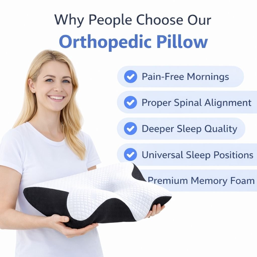 Orthopedic Memory Foam Pillow - Ergonomic Neck Support Pillow for Side, Back & Stomach Sleepers - Circadian Dream