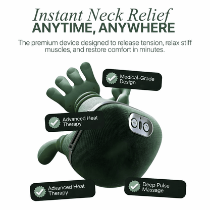 Shiatsu Neck & Shoulder Massager with Heat – Bionic Hand Deep Tissue Back Massager, Portable Rechargeable Massage Device for Pain Relief & Relaxation - Circadian Dream