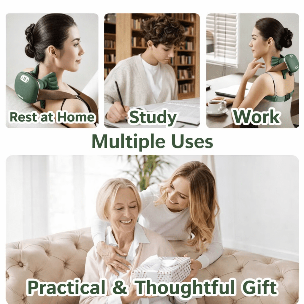 Neck & Shoulder Shiatsu Massager with Heat – Bionic Hand Deep-Kneading Muscle Comfort Tool