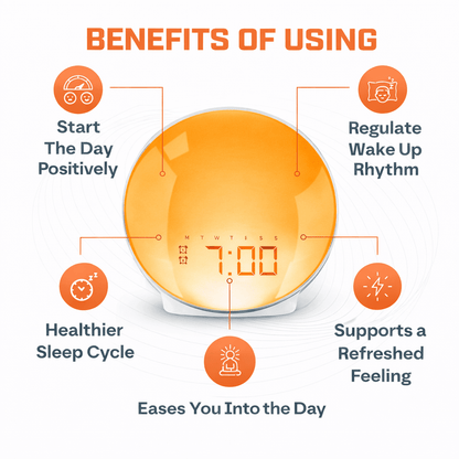 Sunrise Alarm Clock with Night Light & White Noise – Wake Up Light Alarm Clock - Circadian Dream