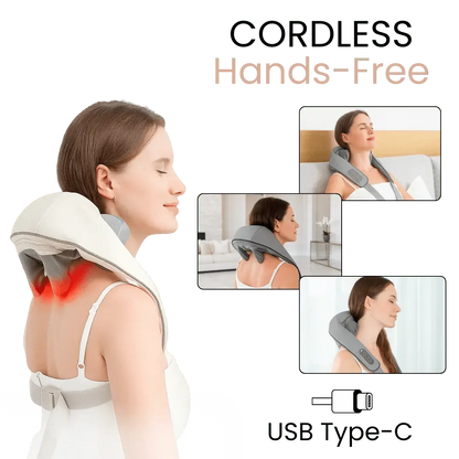 Deep Tissue Neck, Shoulder & Back Massager with Heat – Portable Shiatsu Massager for Daily Relaxation