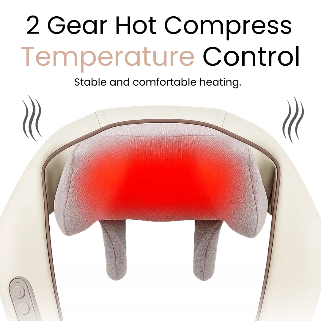 Deep Tissue Neck, Shoulder & Back Massager with Heat – Portable Shiatsu Massager for Daily Relaxation